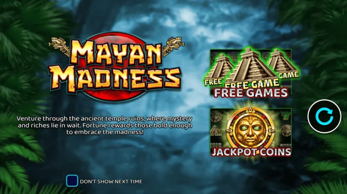 Mayan Madness - главно меню с тематика на маите